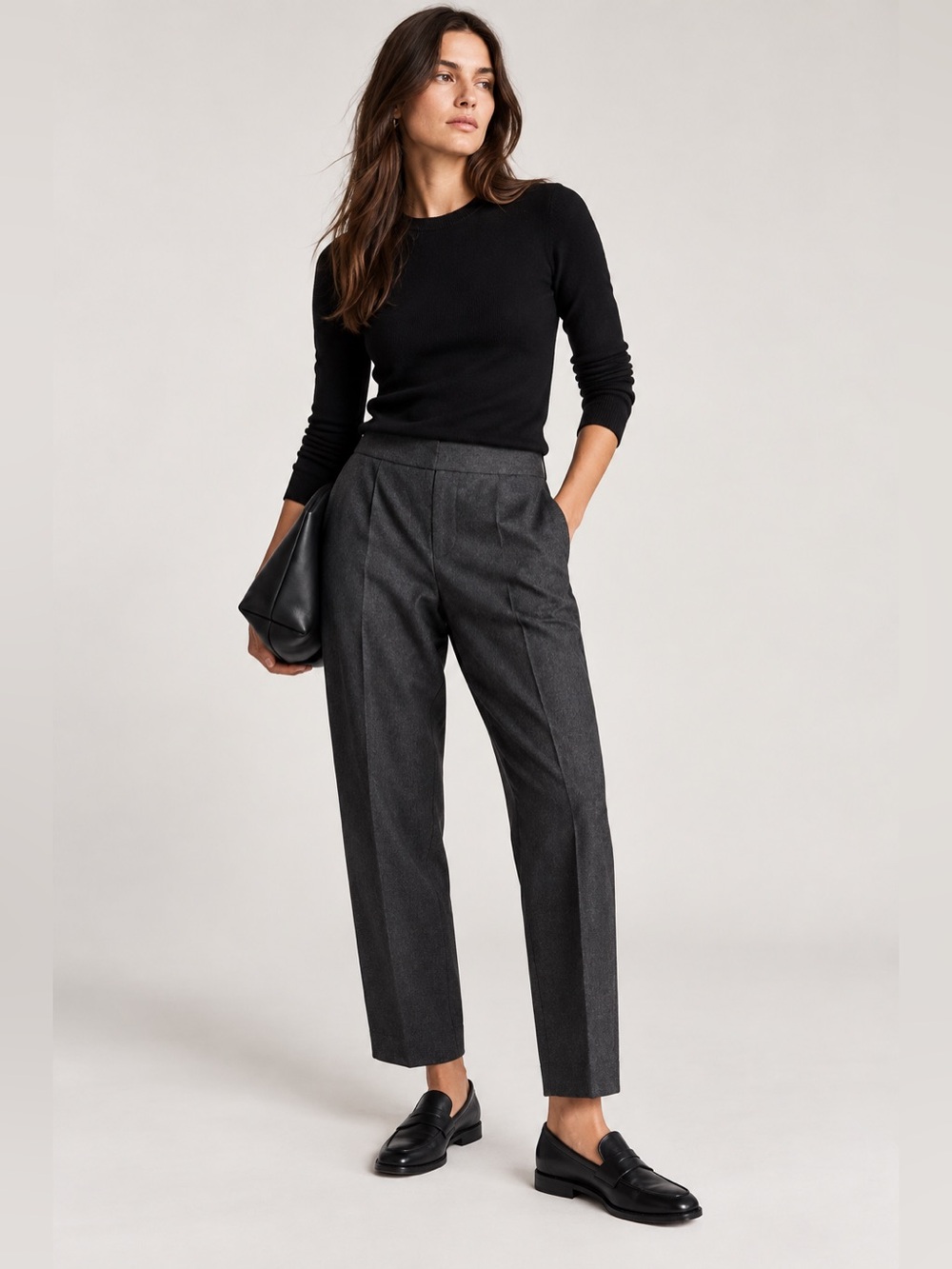 Babaton Conan Wool Cashmere Cropped Pants Charcoal Size 0 Aritzia